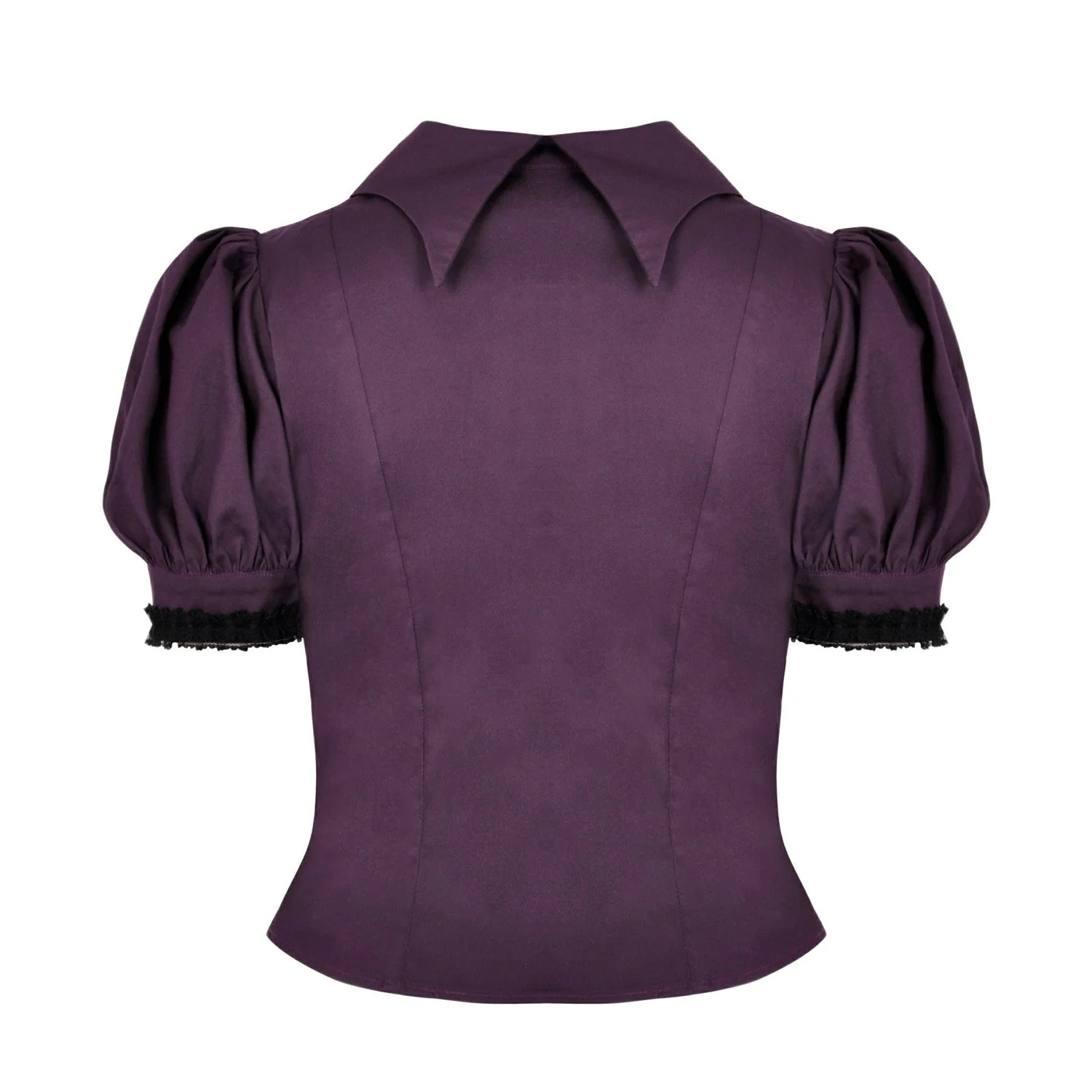 Camisa Morada con Chorreras y Broche de Luna - Image 3