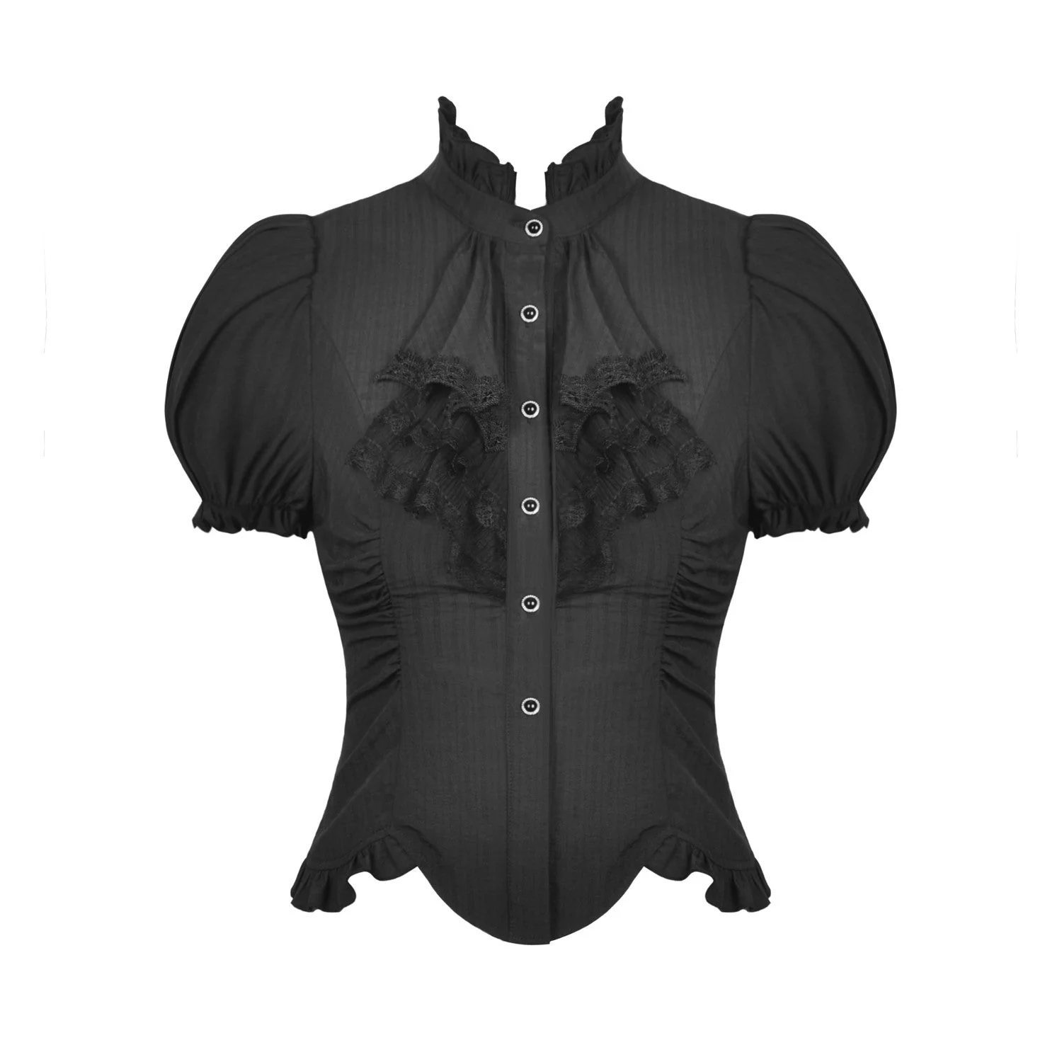 Blusa de Manga Corta con Chorreras y Corsé - Image 5