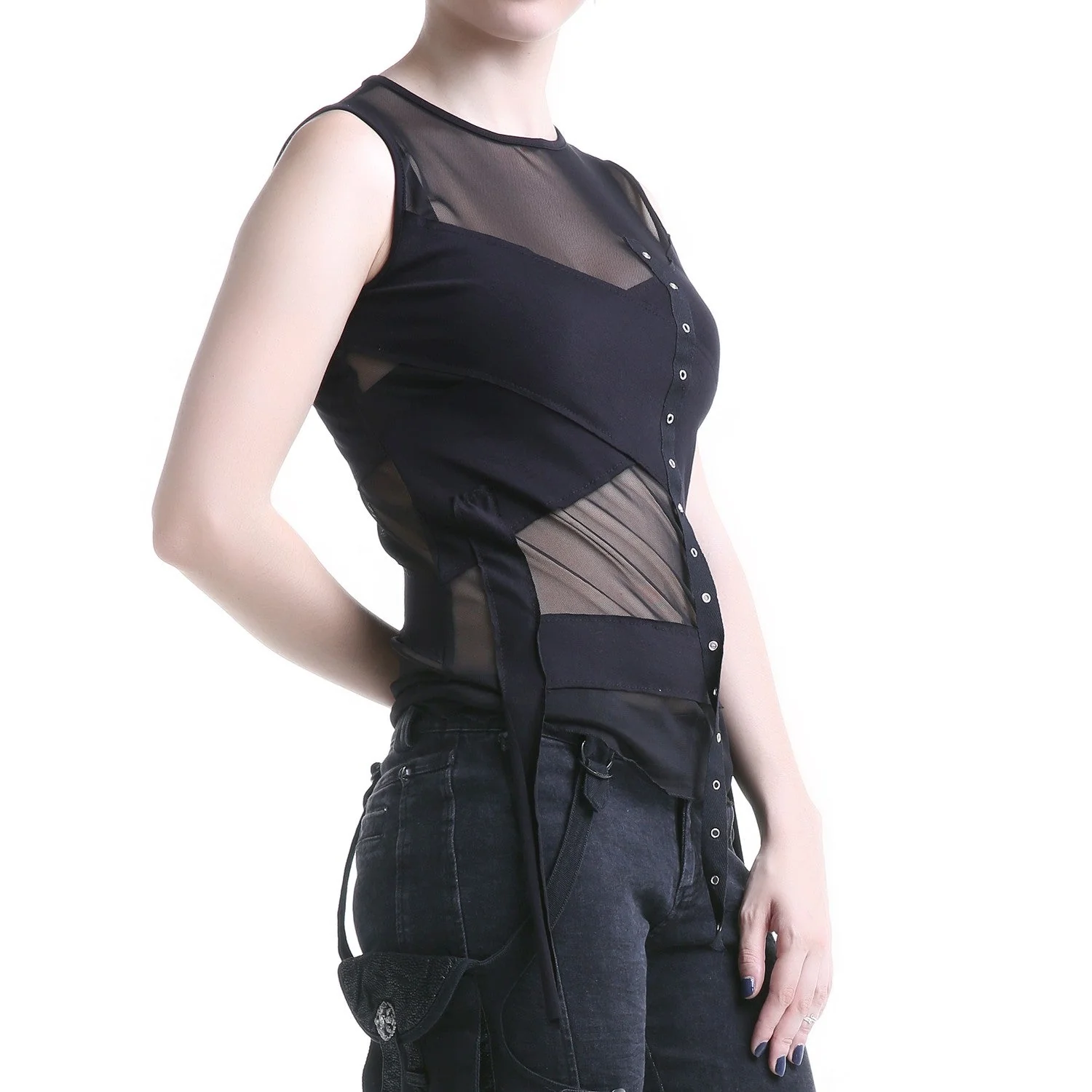 Camiseta Asimétrica con Tul - Image 4