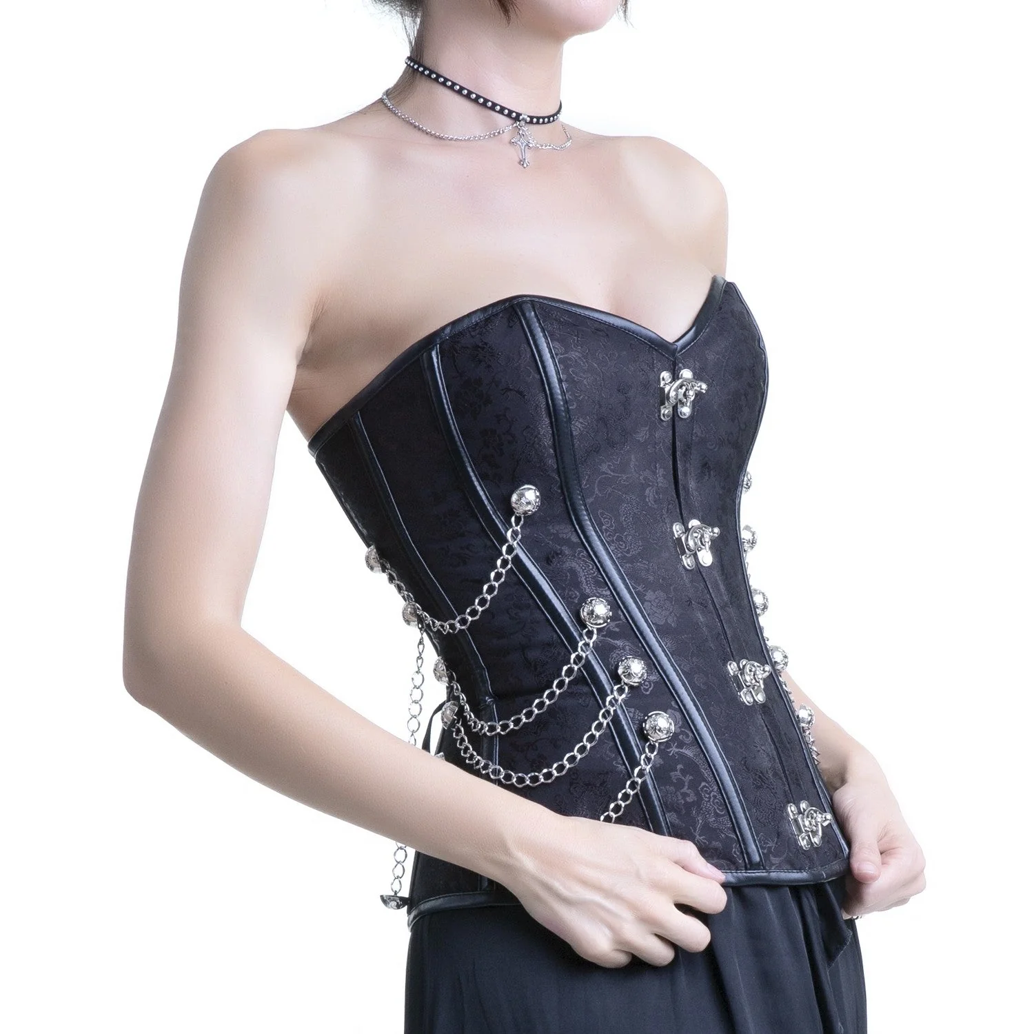 Corsé Brocado con Cadenas - Image 4