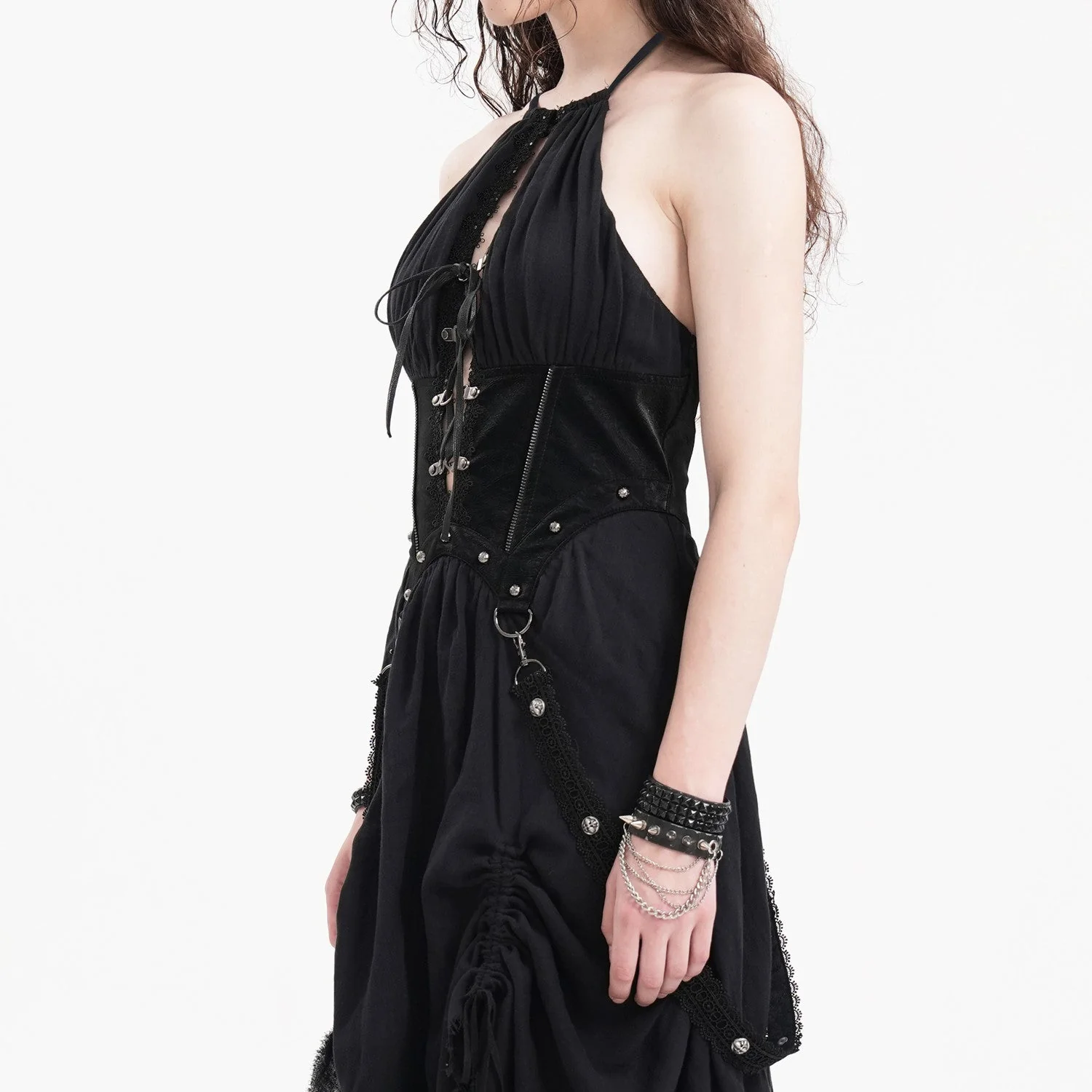 Vestido Largo de Algodón Con Encaje"Coven" - Image 4