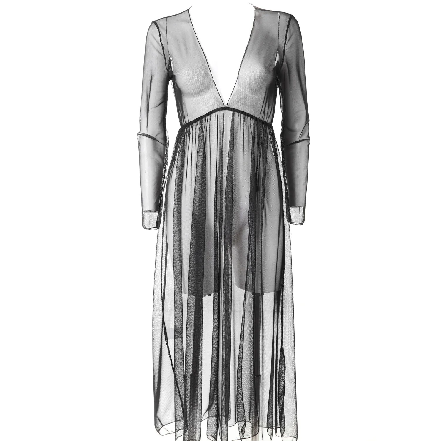 Vestido Largo de Tul Negro "Niebla" - Image 5