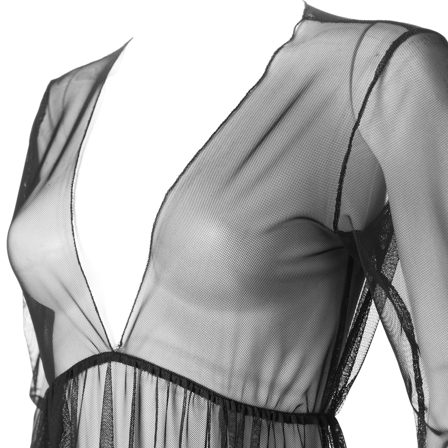 Vestido Largo de Tul Negro "Niebla" - Image 6